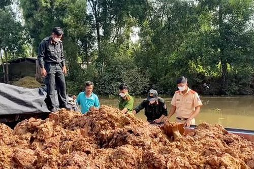 Bắt quả tang 12 phương tiện thủy vận chuyển 733m3 đất trái phép