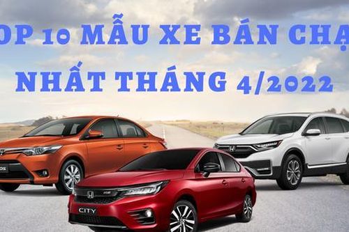 Top 10 ô tô bán chạy nhất tháng 4 tại Việt Nam