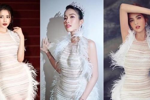 Đụng váy lông vũ xuyên thấu với Chi Pu, á hậu Phương Anh nổi bật nhờ số đo sexy
