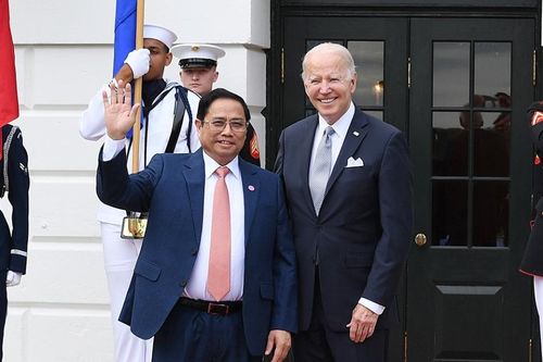 Hình ảnh Thủ tướng Phạm Minh Chính cùng Tổng thống Mỹ Joe Biden tại Nhà Trắng