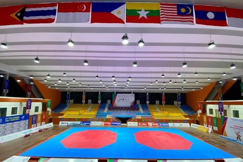 Nhà thi đấu quận Tây Hồ sẵn sàng cho các trận đấu taekwondo