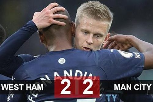 Kết quả West Ham 2-2 Man City: Hòa may mắn, Man City tiến gần chức vô địch