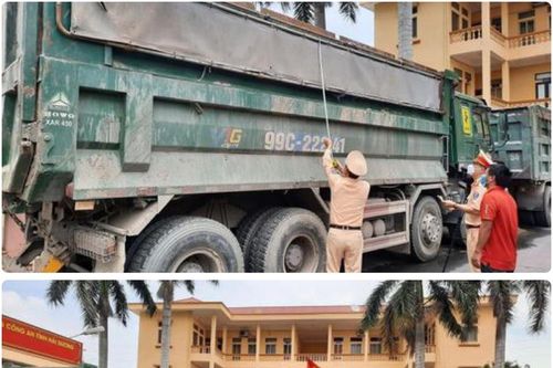 Hải Dương: Phát hiện đoàn xe chở hàng quá khổ, quá tải trên đường huyện