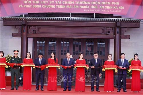 Chủ tịch nước dự Lễ khánh thành Đền thờ liệt sĩ tại chiến trường Điện Biên Phủ