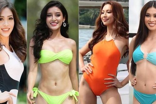Đường cong nóng bỏng của Thùy Tiên, Huyền My và dàn mỹ nhân Việt trong phần thi áo tắm ở Miss Grand