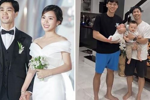 Công Phượng bế con trai sang thăm gia đình Quế Ngọc Hải, cậu nhóc giống hệt mẹ Viên Minh