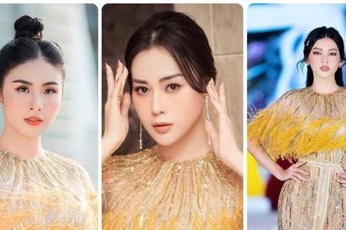 Diện lại váy lông vũ của Hoa hậu Ngọc Hân và Á hậu Ngọc Thảo, Phương Oanh vẫn đẹp gây mê