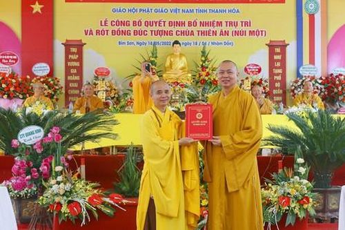 Lễ công bố quyết định bổ nhiệm trụ trì chùa Thiên Ân (thị xã Bỉm Sơn, Thanh Hóa)