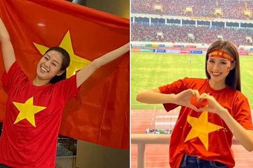 Đỗ Thị Hà, Khánh Vân và dàn hậu vỡ òa khi U23 Việt Nam vô địch SEA Games 31