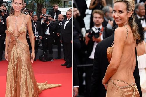 Mỹ nhân 46 tuổi mặc đầm nhàu nhĩ lộ trước hở sau trên thảm đỏ Cannes ngày 6