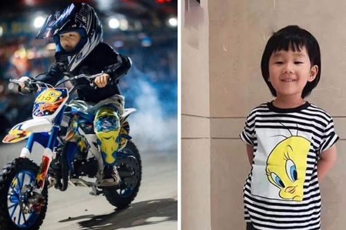Cậu bé 4 tuổi đua mô tô ở Trung Quốc