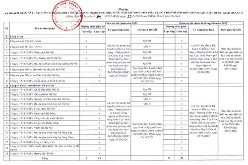 Hà Nội: Giám sát tài chính với 22 doanh nghiệp 100% vốn nhà nước