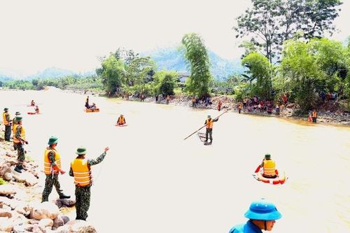Thành phố Lào Cai diễn tập ứng phó với bão, lũ và tìm kiếm cứu nạn