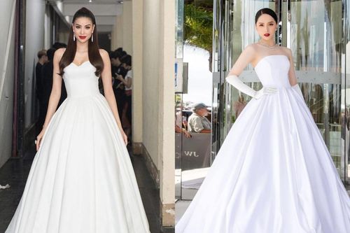 Góc hoa hậu đụng hàng: Cùng diện đầm trắng, Hương Giang ở Cannes khó đọ lại 'hoa hậu quốc dân' Phạm Hương