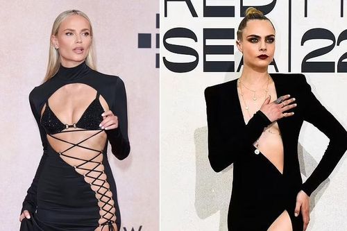 Dàn người mẫu diện đồ đen hở bạo ở Cannes ngày 10