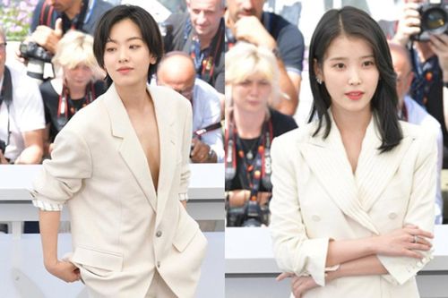 Sao nữ đi cùng IU ở Cannes 2022 bị soi không mặc nội y?