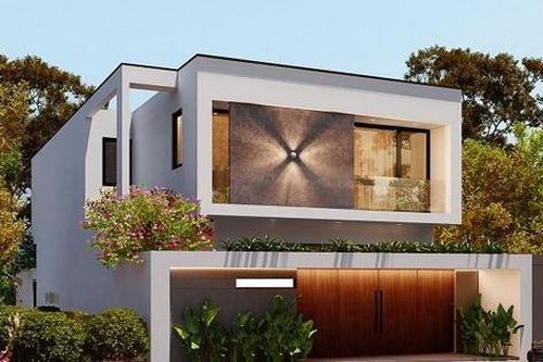 Nhà phố vuông vức, phòng tắm nhìn ra vườn với nội thất tinh tế