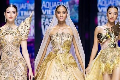 Hoa hậu H'Hen Niê lộng lẫy như nữ hoàng trong thiết kế đầm dạ hội của NTK Linh San