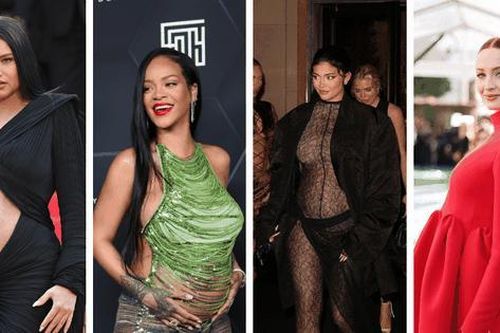 Thời trang 'bầu bí' của sao Hollywood: Rihanna tranh thủ khoe con mọi lúc mọi nơi