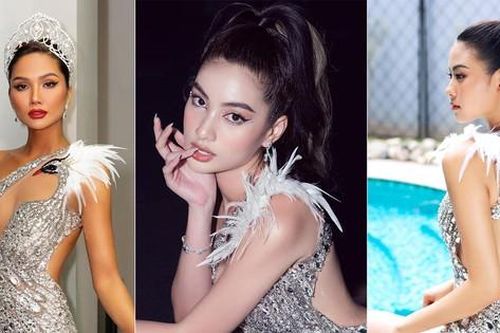 Mặc lại váy lông vũ cut-out táo bạo của H'Hen Niê và Đào Thị Hà, Cẩm Đan khoe lưng ong nuột nà