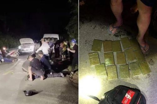 Hai đối tượng ôm 15 bánh heroin dùng súng K59 bắn trả khi bị vây bắt