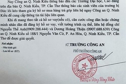 Diễn biến mới vụ hàng trăm sinh viên ở Cần Thơ bỗng dưng ôm nợ