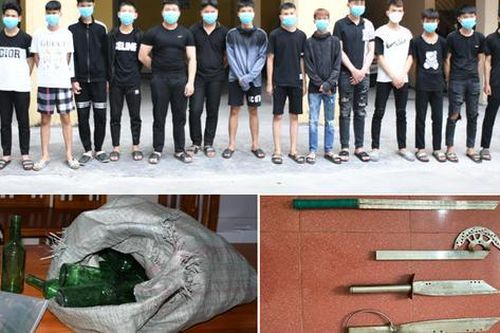 25 thanh, thiếu niên Hải Phòng mang theo cả bao hung khí, vỏ chai đánh người đi đường
