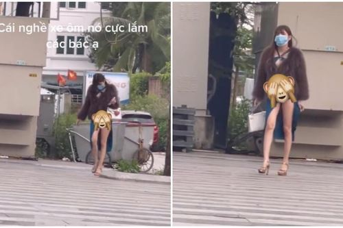 Mặc váy xẻ đùi cao tới tận thắt lưng, gái xinh khiến thanh niên thấy nghề xe ôm thật cực
