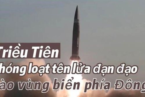 Quân đội Hàn Quốc: Triều Tiên phóng 8 tên lửa đạn đạo tầm ngắn vào vùng biển phía Đông