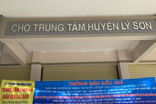 Quảng Ngãi: Dừng đấu giá ki ốt chợ Trung tâm Lý Sơn để ngăn trục lợi