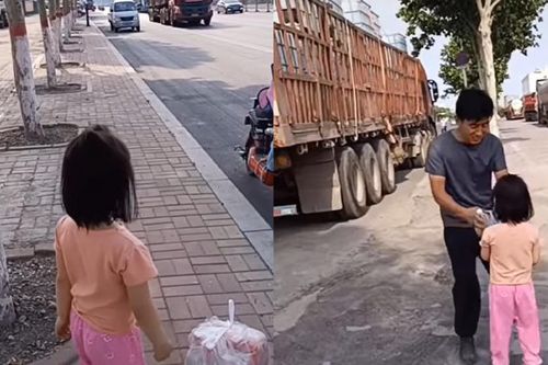 Cảm động bé gái đứng ở ven đường suốt 2 tiếng chỉ đổi lấy vài phút gặp một người đặc biệt