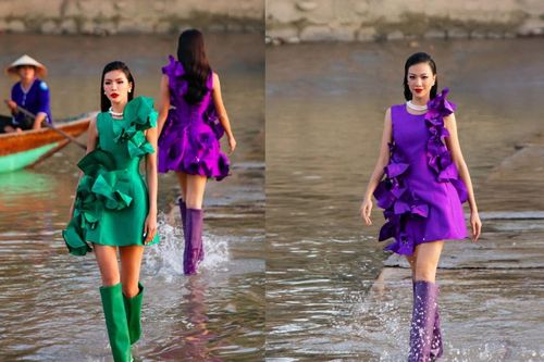 Chưa từng có tại Vbiz: Sàn catwalk đặt ngay dưới sông, người mẫu 'lướt trên mặt nước'
