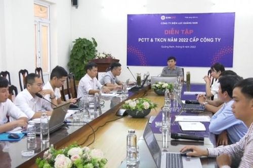 Công ty Điện lực Quảng Nam diễn tập phòng chống thiên tai năm 2022