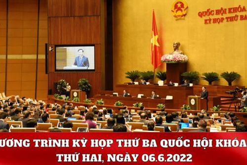 Kỳ họp thứ Ba, Quốc hội Khóa XV: Chương trình làm việc ngày 6.6.2022