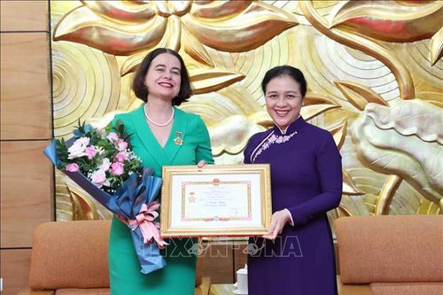 Trao Kỷ niệm chương 'Vì hòa bình, hữu nghị giữa các dân tộc' tặng Đại sứ Australia tại Việt Nam