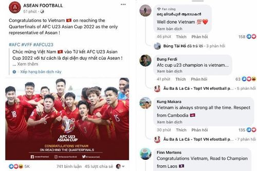CĐV Đông Nam Á chúc mừng và tự hào về U23 Việt Nam