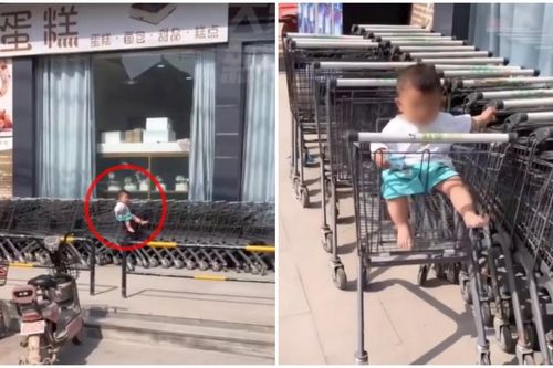 Bị mẹ bỏ quên dưới trời nắng trên xe đẩy tại siêu thị, biểu cảm của em bé gây bất ngờ