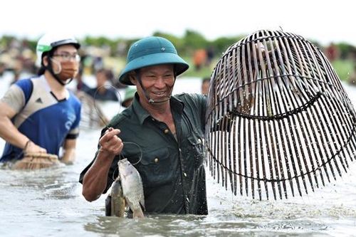 Hàng ngàn người bắt cá cầu may trong lễ hội Đồng Hoa