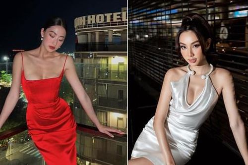 Lương Thùy Linh nóng bỏng với váy cúp ngực đỏ rực, Thùy Tiên diện váy xẻ vòng một táo bạo