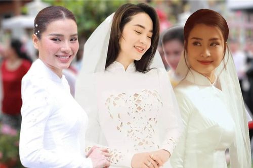Những mỹ nhân Việt chọn áo dài trắng trong lễ cưới: Minh Hằng nổi bật, Đông Nhi 'sang chảnh'