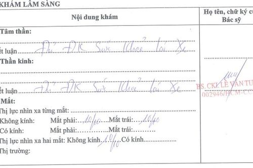 Giấy tờ khám sức khỏe tại một bệnh viện tại TP.HCM bị làm giả