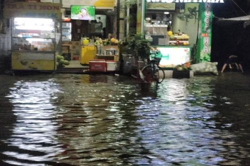 Trời không mưa, người Hải Phòng lội nước bì bõm về nhà