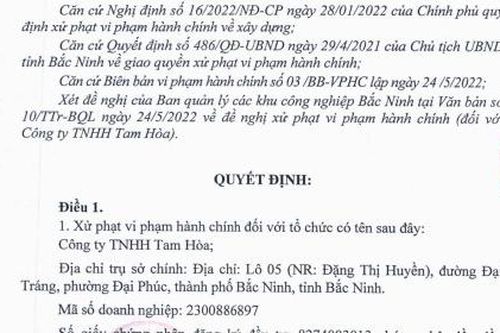 Bắc Ninh: Xử phạt 3 công ty xây dựng không phép hàng nghìn m2