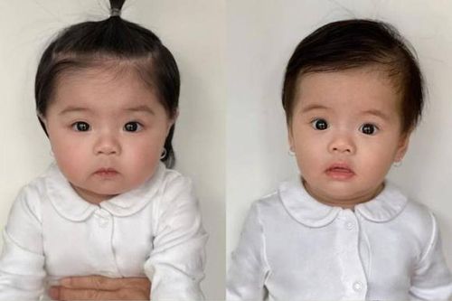 Cặp sinh đôi nhà Vân Trang cực yêu, gây chú ý nhất là mái tóc!