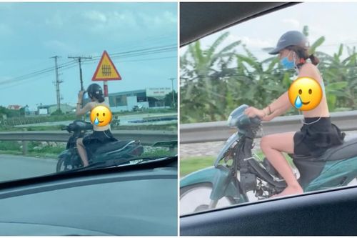 Gái xinh váy ngắn, áo mặc như không phi xe máy như bay trên đường, netizen ngán ngẩm: 'Rồi đẹp chỗ nào?'