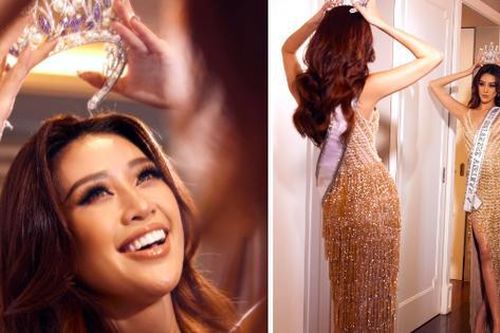 Vài giờ trước khi chuyển giao vương miện, đương kim Hoa hậu Khánh Vân thế nào?