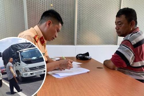 Phạt tài xế xe tải dọa chém lái xe cấp cứu trên cao tốc