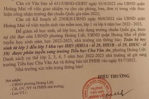 Hà Nội: Hàng trăm học sinh bất ngờ bị chuyển trường để lên chuẩn quốc gia