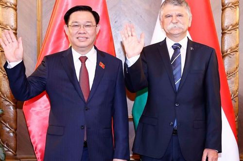 Chủ tịch Quốc hội Hungary đón, hội đàm với Chủ tịch Quốc hội Vương Đình Huệ