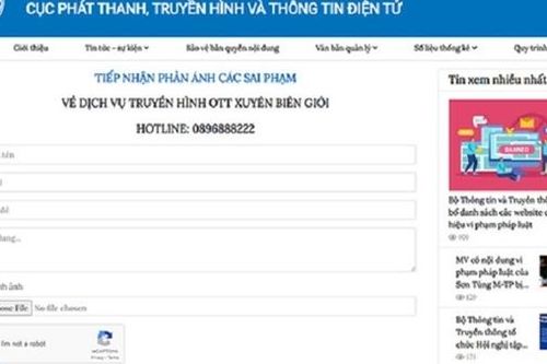 Ra mắt cổng thông tin tiếp nhận phản ánh sai phạm về dịch vụ truyền hình xuyên biên giới